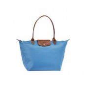 Sac Boutique Longchamps Logo soldes Shopping Le Pliage Petit Bleu
